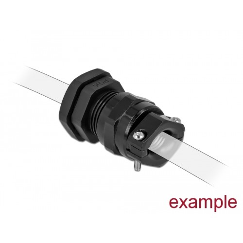 Delock Cable Gland PG29 with strain relief and bending protection black