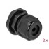 Delock Cable Gland PG13.5 for round cable black 2 pieces