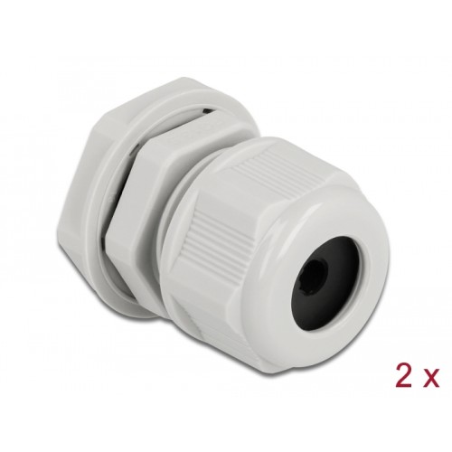 Delock Cable Gland PG13.5 for round cable grey 2 pieces
