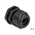 Delock Cable Gland PG16 for round cable black 2 pieces