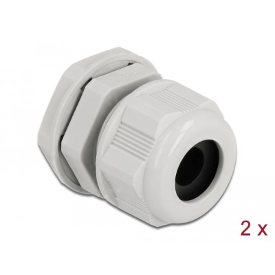Delock Cable Gland PG16 for round cable grey 2 pieces