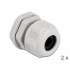 Delock Cable Gland PG16 for round cable grey 2 pieces