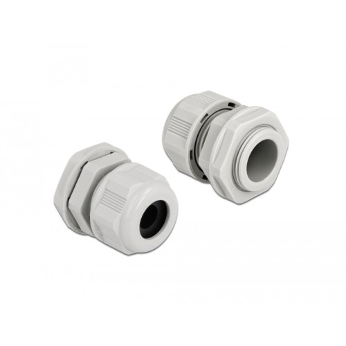 Delock Cable Gland PG16 for round cable grey 2 pieces