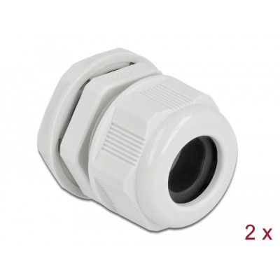 Delock Cable Gland PG21 for round cable grey 2 pieces