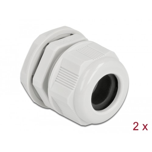 Delock Cable Gland PG21 for round cable grey 2 pieces