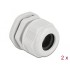 Delock Cable Gland PG21 for round cable grey 2 pieces