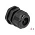Delock Cable Gland PG16 for round cable with two cable entries black 2 pieces