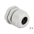 Delock Cable Gland PG16 for round cable with two cable entries grey 2 pieces