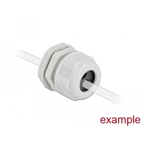 Delock Cable Gland PG16 for round cable with two cable entries grey 2 pieces