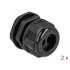 Delock Cable Gland PG21 for round cable with two cable entries black 2 pieces