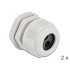 Delock Cable Gland PG21 for round cable with two cable entries grey 2 pieces
