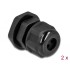 Delock Cable Gland PG9 for round cable with three cable entries black 2 pieces