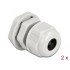 Delock Cable Gland PG9 for round cable with three cable entries grey 2 pieces