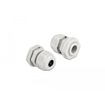 Delock Cable Gland PG9 for round cable with three cable entries grey 2 pieces 2