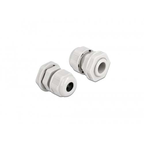 Delock Cable Gland PG9 for round cable with three cable entries grey 2 pieces