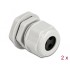 Delock Cable Gland PG13.5 for round cable with three cable entries grey 2 pieces