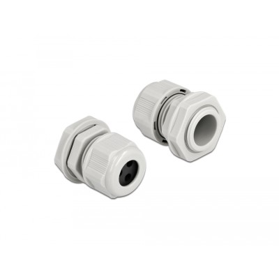 Delock Cable Gland PG13.5 for round cable with three cable entries grey 2 pieces 2