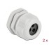 Delock Cable Gland PG21 for round cable with three cable entries grey 2 pieces
