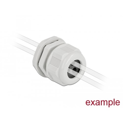 Delock Cable Gland PG21 for round cable with three cable entries grey 2 pieces