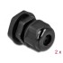 Delock Cable Gland PG9 for round cable with four cable entries black 2 pieces