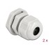 Delock Cable Gland PG9 for round cable with four cable entries grey 2 pieces