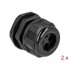 Delock Cable Gland PG21 for round cable with four cable entries black 2 pieces
