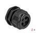 Delock Cable Gland PG29 for round cable with four cable entries black 2 pieces