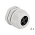 Delock Cable Gland PG29 for round cable with four cable entries grey 2 pieces