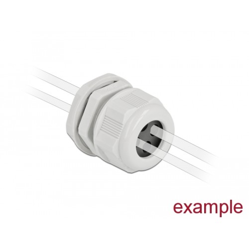 Delock Cable Gland PG29 for round cable with four cable entries grey 2 pieces