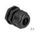 Delock Cable Gland PG16 for flat cable black 2 pieces