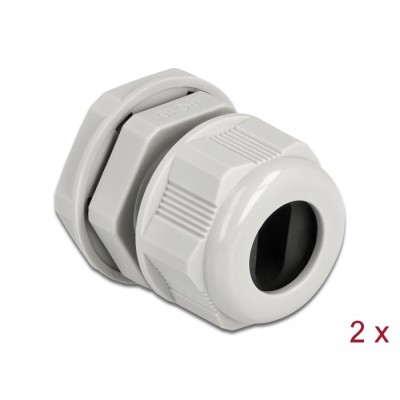 Delock Cable Gland PG16 for flat cable grey 2 pieces
