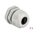 Delock Cable Gland PG16 for flat cable grey 2 pieces