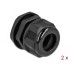 Delock Cable Gland PG21 for flat cable black 2 pieces