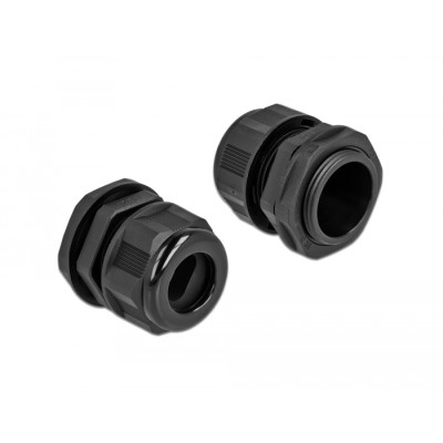 Delock Cable Gland PG21 for flat cable black 2 pieces 2