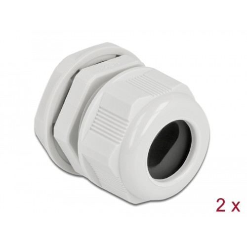 Delock Cable Gland PG21 for flat cable grey 2 pieces