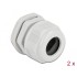 Delock Cable Gland PG21 for flat cable grey 2 pieces