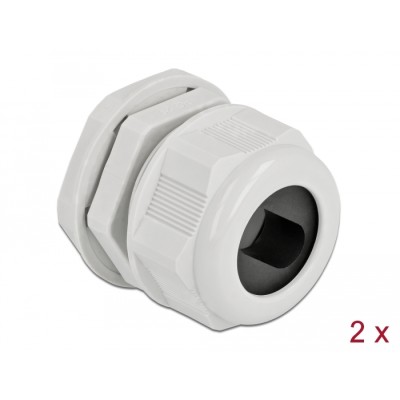 Delock Cable Gland PG29 for flat cable grey 2 pieces