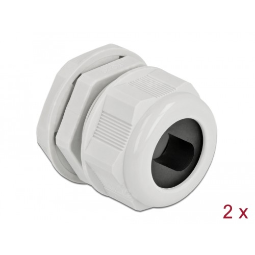 Delock Cable Gland PG29 for flat cable grey 2 pieces