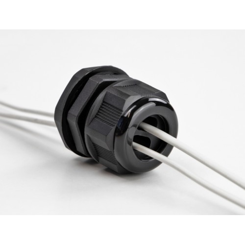 Delock Cable Gland PG21 for flat cable with two cable entries black 2 pieces