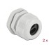 Delock Cable Gland PG21 for flat cable with two cable entries grey 2 pieces