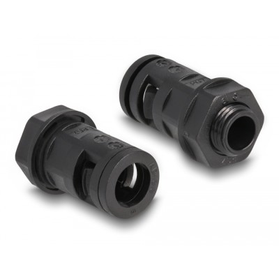 Delock Cable protection sleeve 2 m x 10 mm with PG7 conduit fitting set black 2