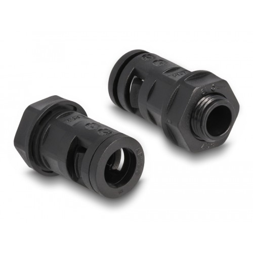 Delock Cable protection sleeve 2 m x 10 mm with PG7 conduit fitting set black