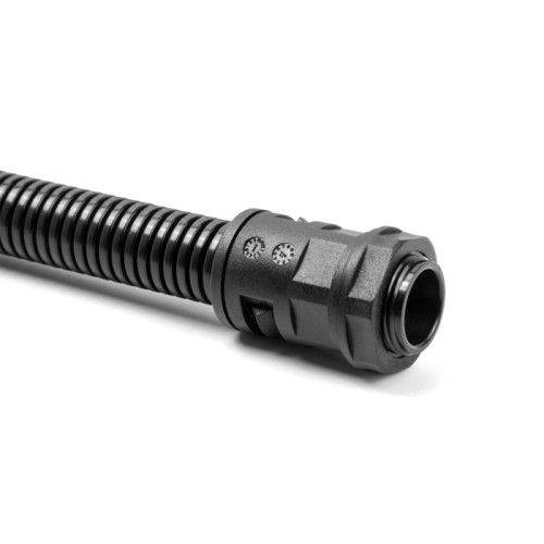 Delock Cable protection sleeve 2 m x 10 mm with PG7 conduit fitting set black