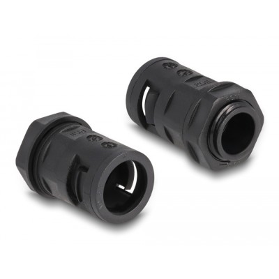 Delock Cable protection sleeve 2 m x 15.8 mm with PG11 conduit fitting set black 2