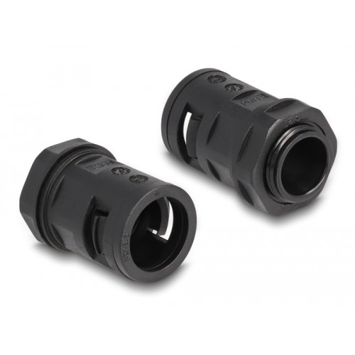 Delock Cable protection sleeve 2 m x 18.5 mm with PG13.5 conduit fitting set black