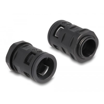 Delock Cable protection sleeve 2 m x 21.2 mm with PG16 conduit fitting set black 2