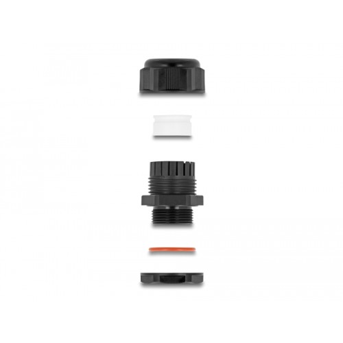 Delock EX Cable Gland M12 black 2 pieces