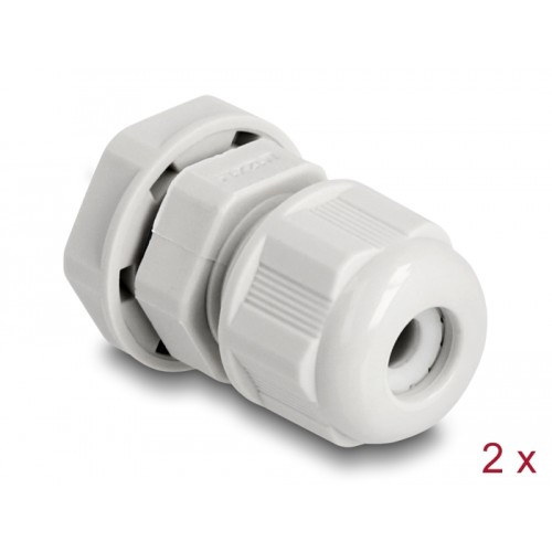 Delock EX Cable Gland M12 grey 2 pieces