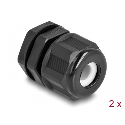 Delock EX Cable Gland M16 black 2 pieces