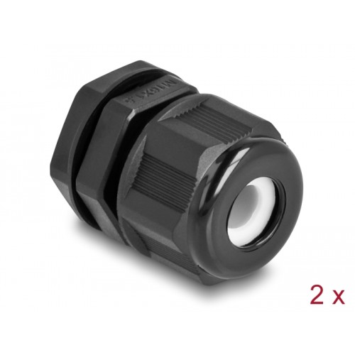 Delock EX Cable Gland M16 black 2 pieces